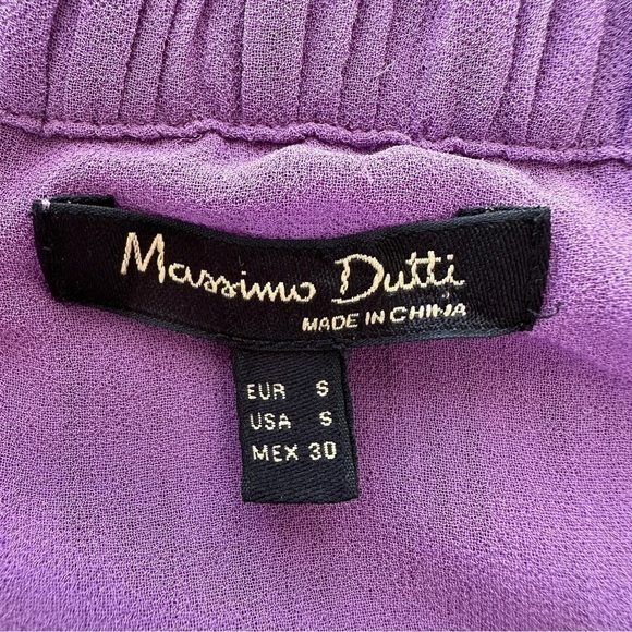 Massimo Dutti off-shoulder top with  3/4 length bell sleeves, pleated, loose fit - Picture 8 of 11